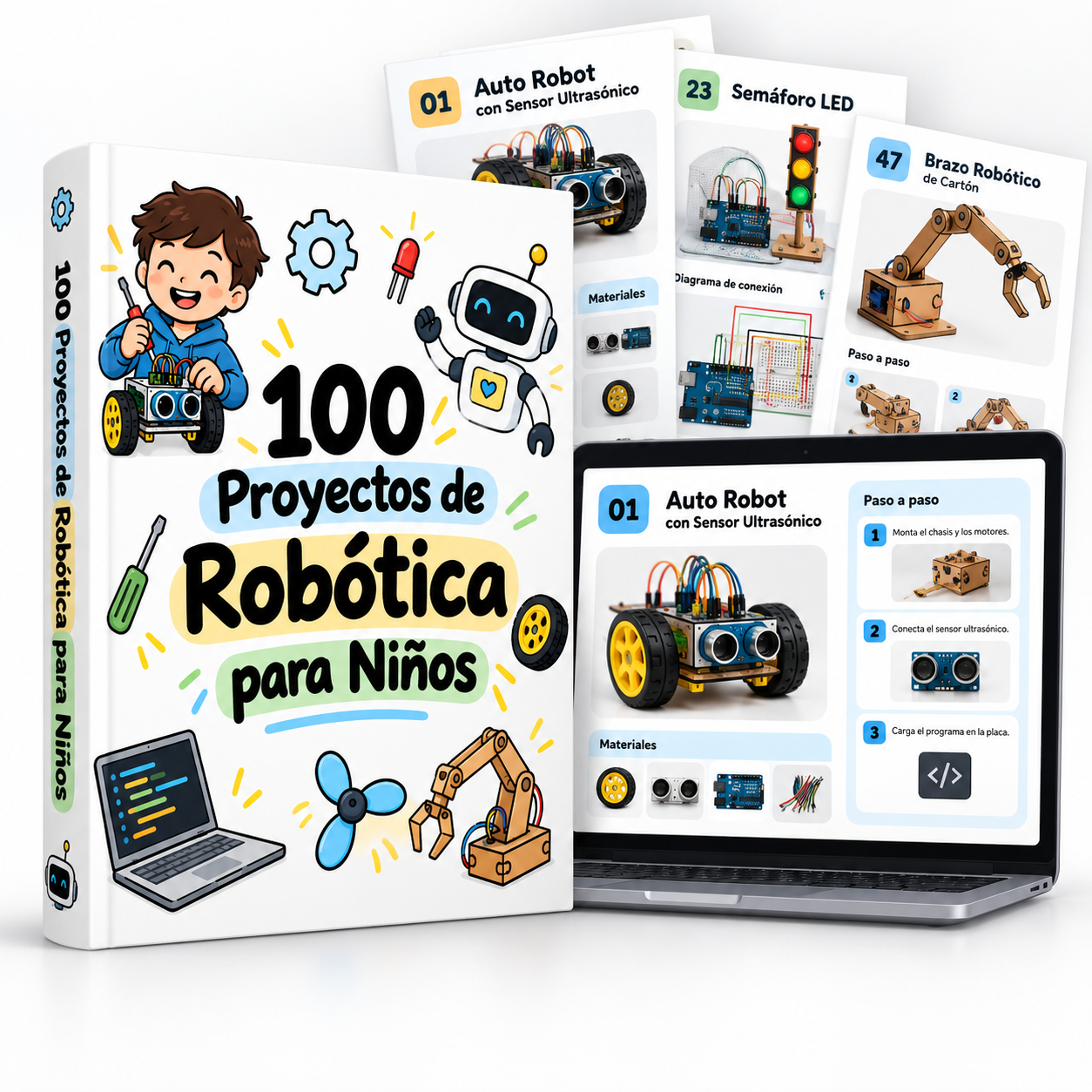 Vista del libro 100 Proyectos de Robótica para Niños
